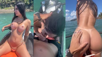 Apenas no mar: Danni Siliconada faz boquete em cena privada
