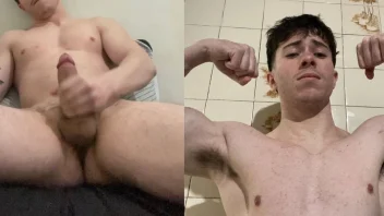 Biel Barcellos novinho goza excitado pelado no Privacy