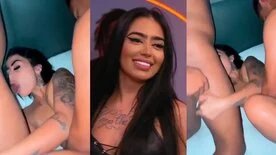 Mc Mirella fica pelada com dois caras na frente do corno