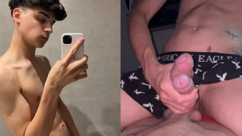 Novinho Lucas Reis flagrado batendo punheta com amigo de piroca dura