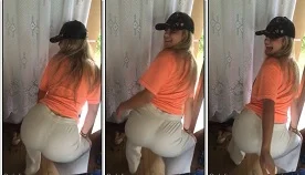 Sarah Estanislau rebola com o bundão empinado em vídeo