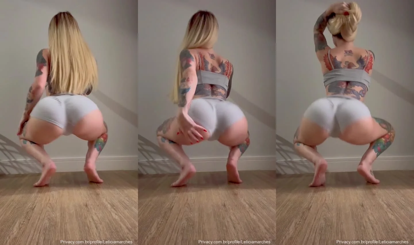 Leticia Marches rebolando nua de shortinho causa vazamento de onlyfans