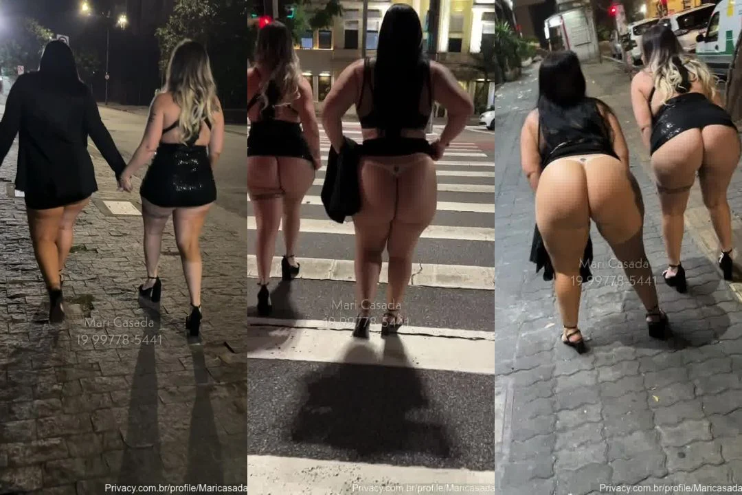 Mari Casada se Exibe Nua na Rua com Amiga