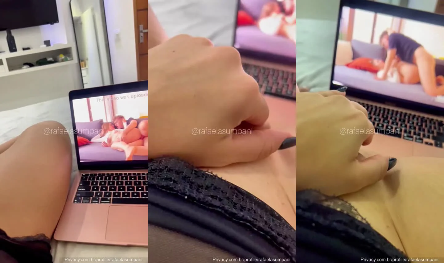 Rafaela Sumpani assistindo pornô enquanto toca siririca em vídeo exclusivo