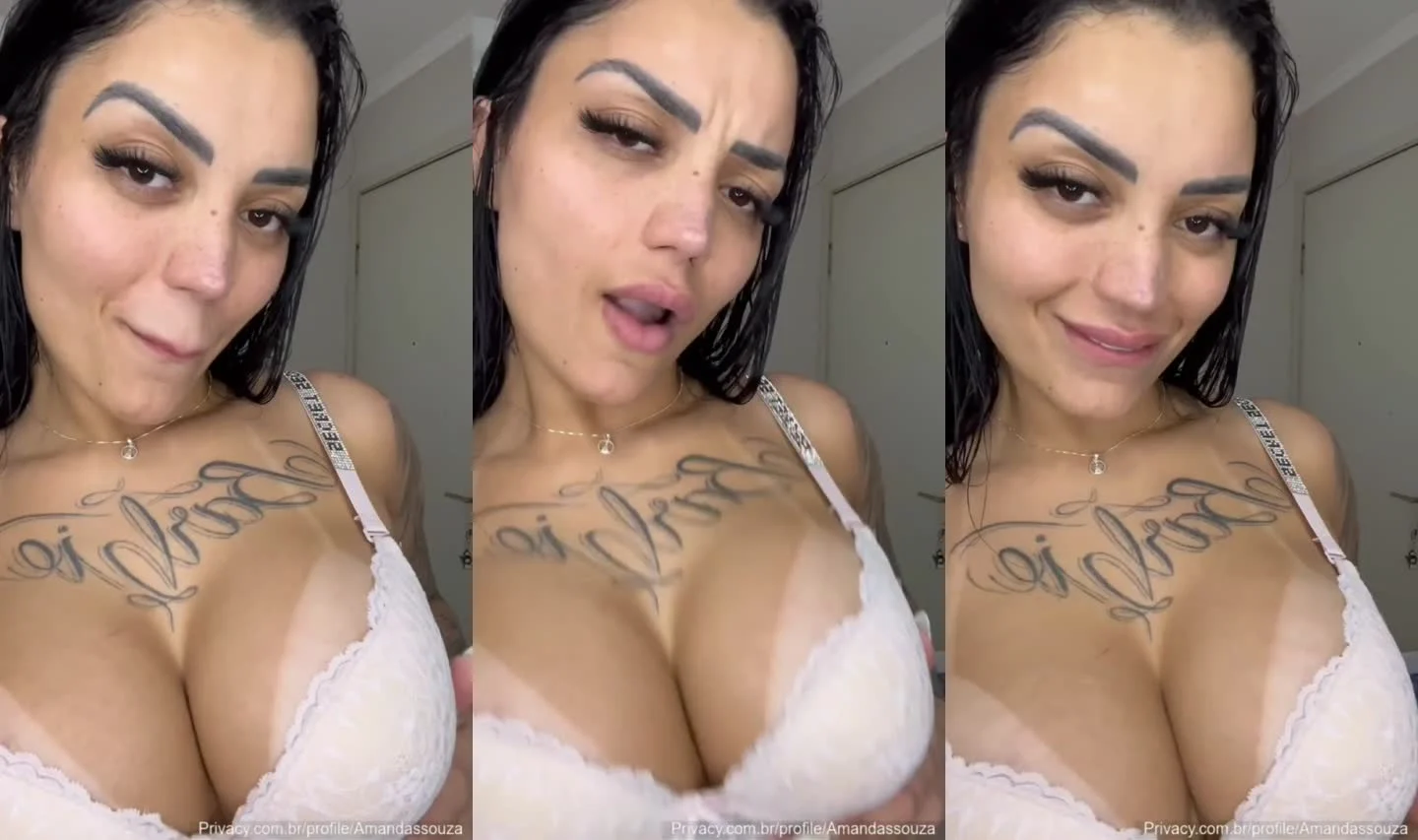 Amanda Souza mostra seus peitos no Onlyfans em cena exclusiva