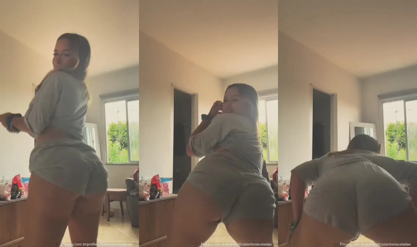 Antonia Valadão mostra rebolada de shortinho em conteúdo vazado do OnlyFans