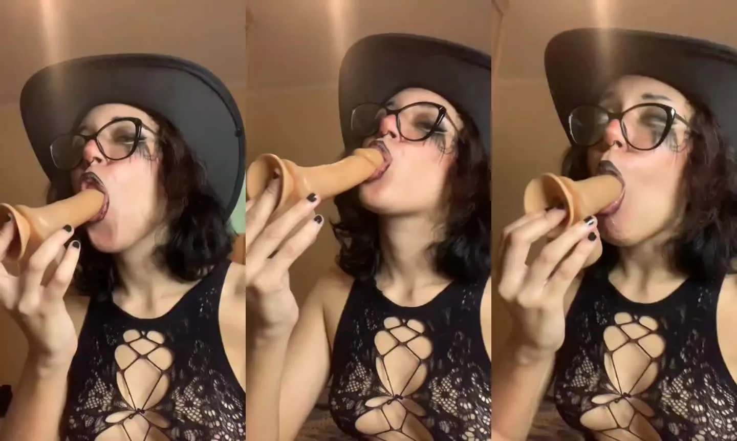 Gótica rabuda exibe brinquedo novo vazado da OnlyFans