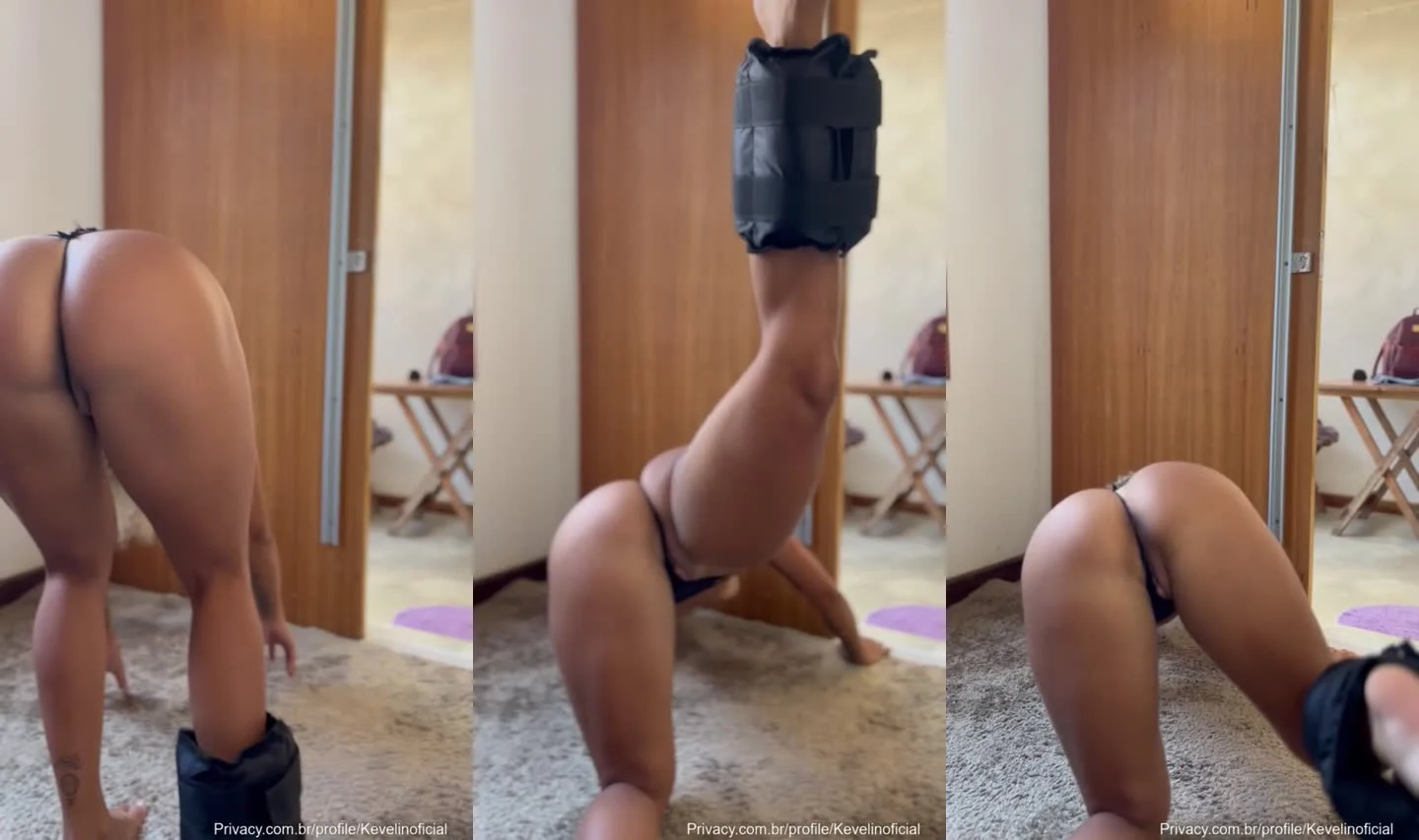 Kevelin Gomes malha a bunda e mostra a buceta em treino vazado – Fapello