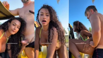 Paty Doce chupa coroa rico em local público