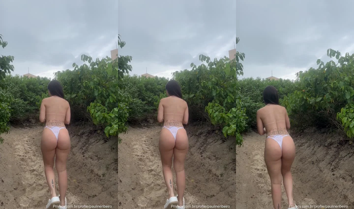 Pauline Ribeiro pelada na praia com onlyfans vazado