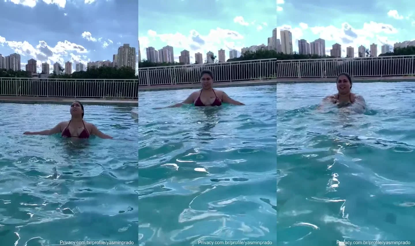 Yasmin Prado nua balançando os peitos na piscina – vazado do Privacy